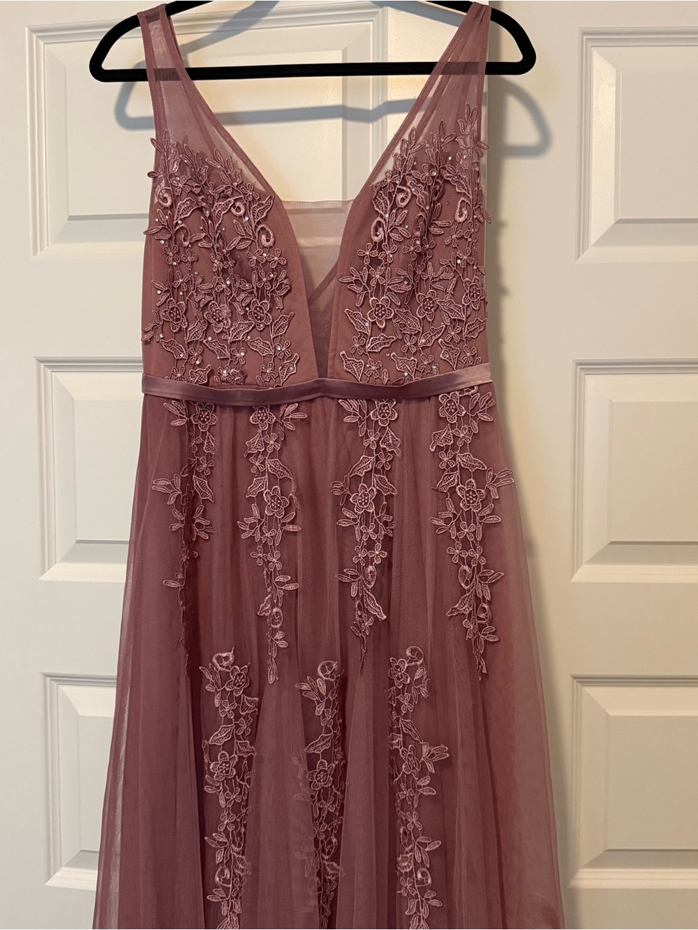 Ever Pretty Dusty Rose Lace & Tulle Dress - Picture 2 of 7